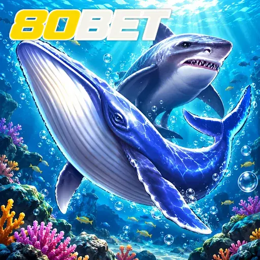 80BET — ilustração de uma baleia no oceano