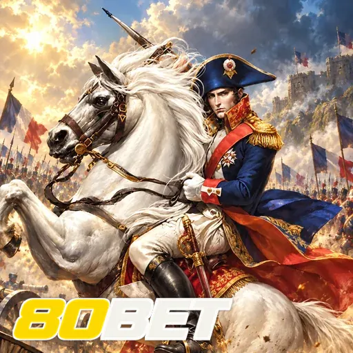 80BET — ilustração de um cavaleiro em um cavalo branco