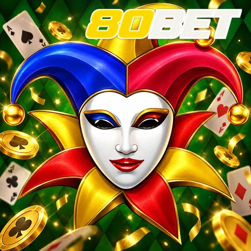 80BET — ilustração de uma máscara de coringa colorida