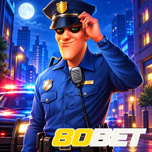 80BET — ilustração de um policial em uma cidade