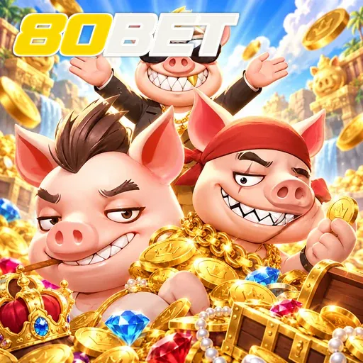 80BET — ilustração de porcos cartunescos
